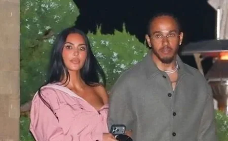 Kim Kardashian and Lewis Hamilton Showcase Coordinated Couple Style