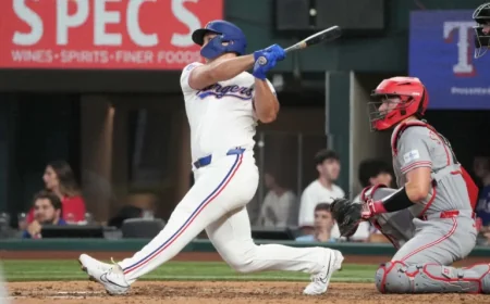 Rangers Place Wyatt Langford on IL Due to Flexor Strain