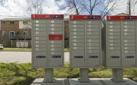Canada Post Rural Delivery and the people waiting at the mailbox