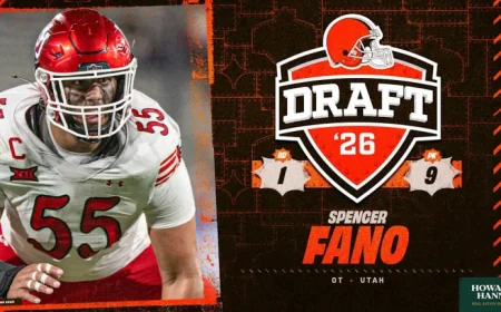 Browns Draft OT Spencer Fano as 9th Pick in 2026 NFL Draft