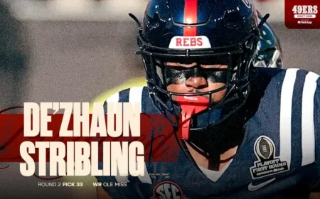 49ers Draft De’Zhaun Stribling as 2026 NFL Draft 33rd Pick