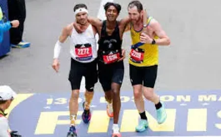 Marcel Hug and 2 runners who turned a Boston Marathon collapse into a finish line moment