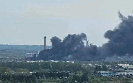Port Talbot fire draws crews to Dock Road as smoke spreads