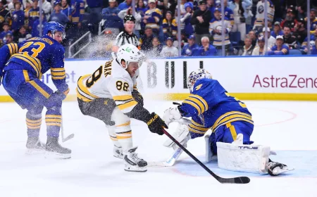 Pastrnak Lifts Bruins Past Sabres in Game 5 OT, Series Nhl