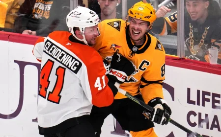 Sidney Crosby Sparks Penguins Past Flyers 3-2 — Cam York