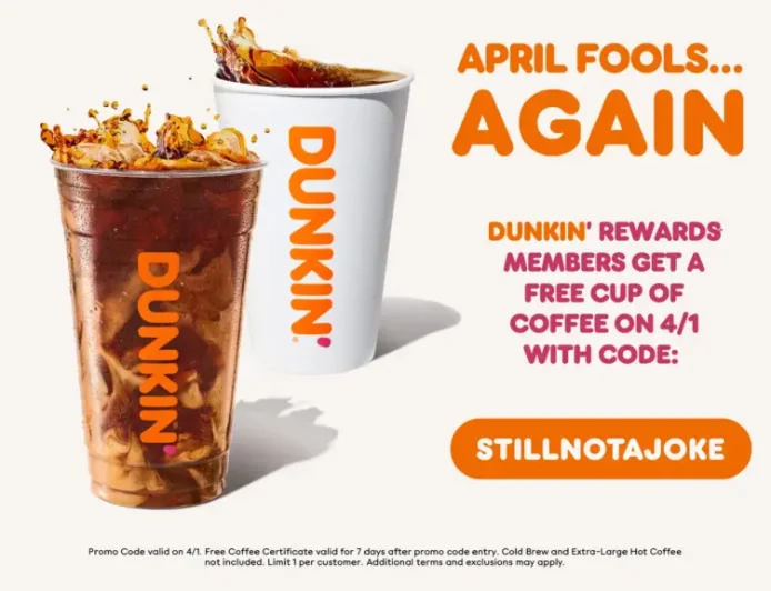 Dunkin Free Coffee April 1 2026: The 1,000,001-Cup Giveaway That Tests Rewards Loyalty and April Fools’ Trust