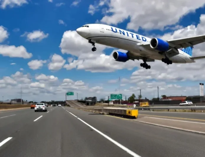 United 777’s Stunning Low Approach Over Newark Highway Captured