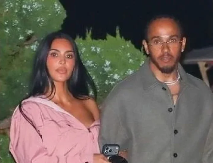 Kim Kardashian and Lewis Hamilton Showcase Coordinated Couple Style