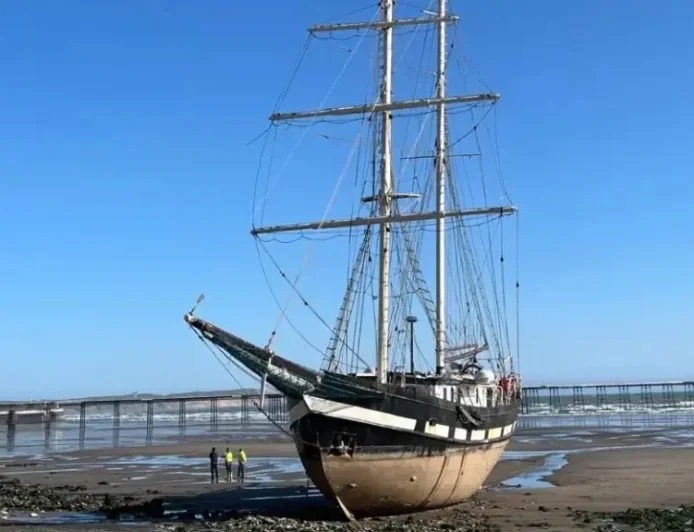 Tall Ship Runs Aground on Ramsey Beach After Strong Winds Snag 1 Vessel