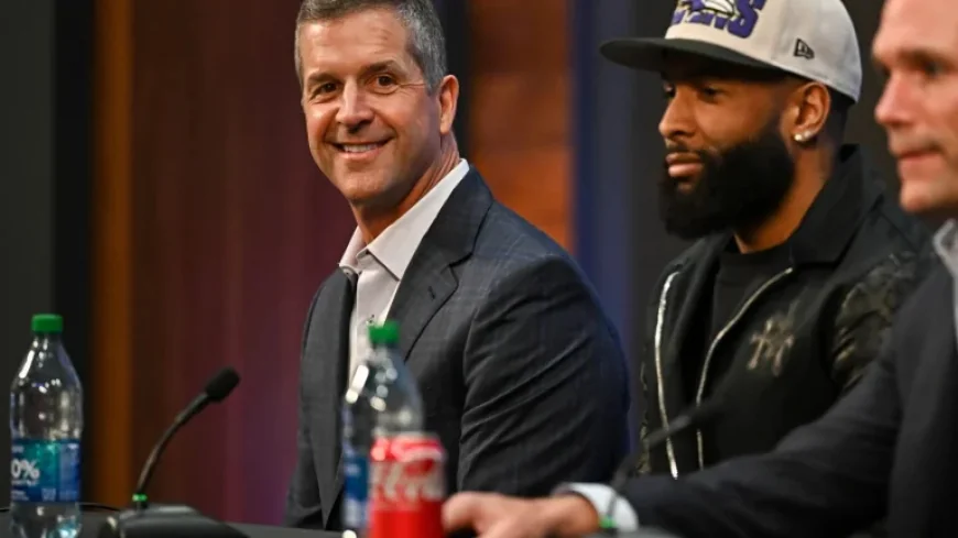 Odell Beckham Meets John Harbaugh at Arizona League Meeting