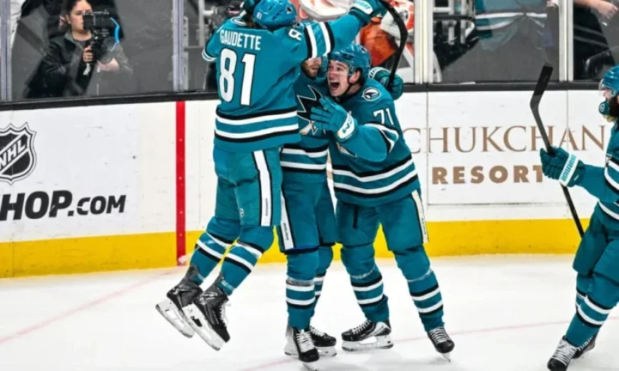Celebrini Scores 40th Goal as Sharks Clinch Last-Minute 4-3 Victory