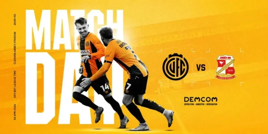 Cambridge United Vs Swindon Town: Live at the Cledara Abbey