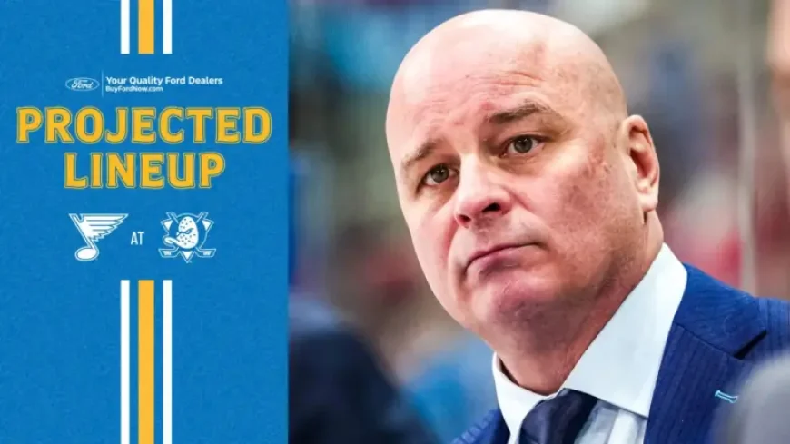 Projected Lineup: April 3 at Anaheim — Blues Vs Ducks