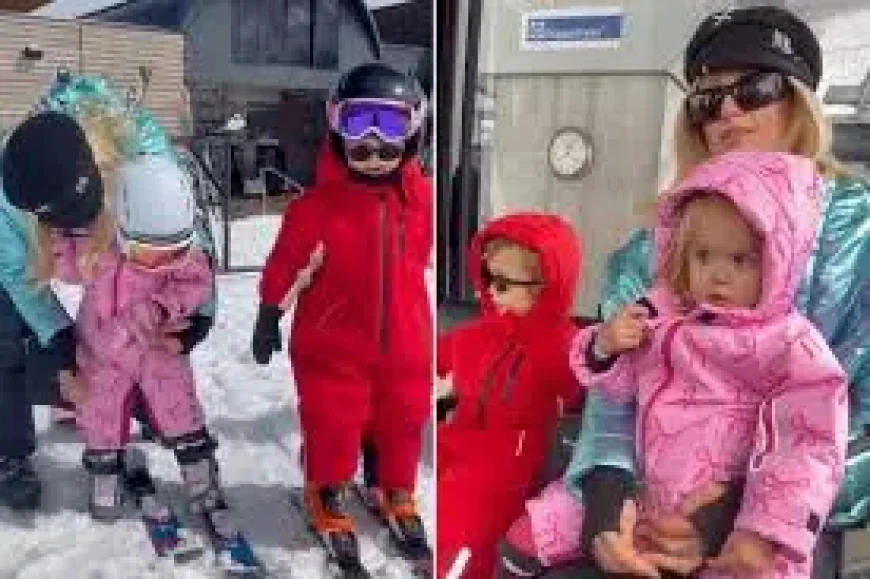 Paris Hilton shares Yellowstone first-time ski day with her kids as Easter-themed glam campaign rolls out