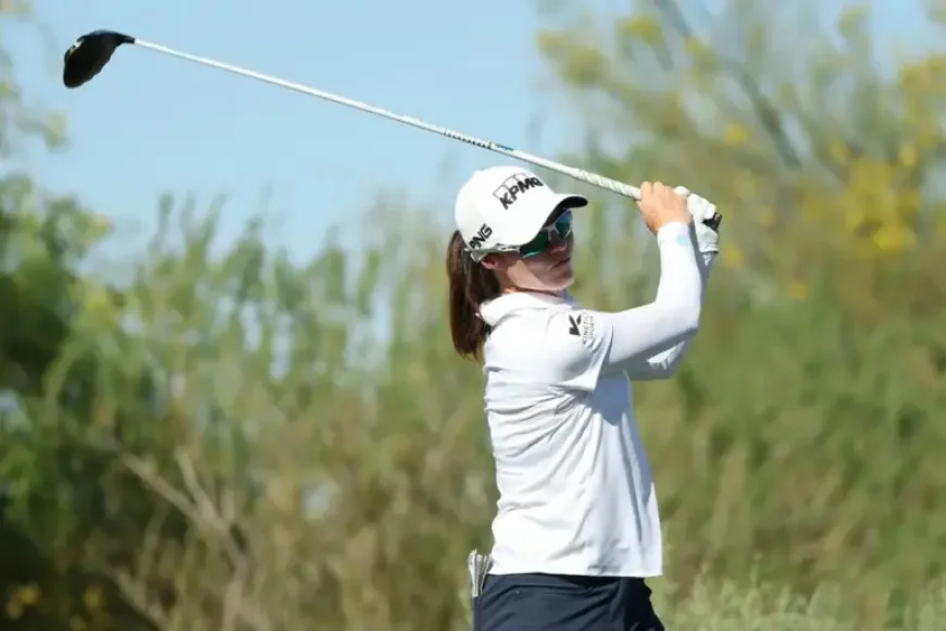 Leona Maguire T2 at Shadow Creek after beating Las Vegas winds in $4million Aramco Championship