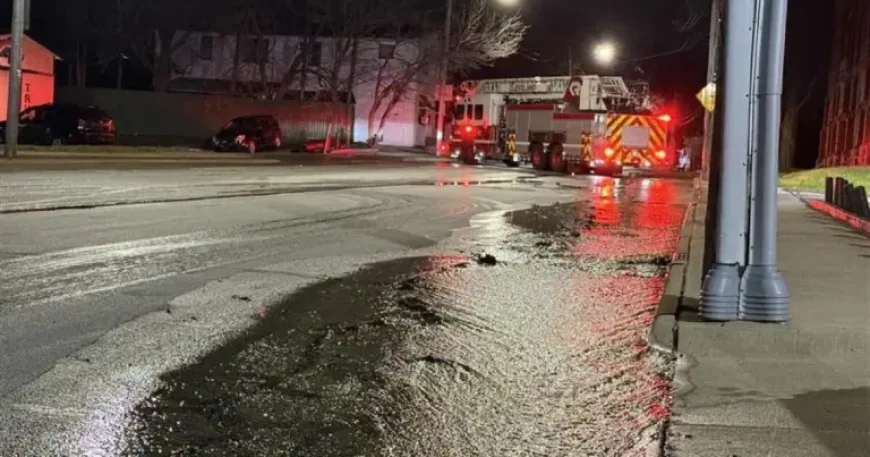 Cleveland water main break leaves east side roads closed and power out in South Collinwood