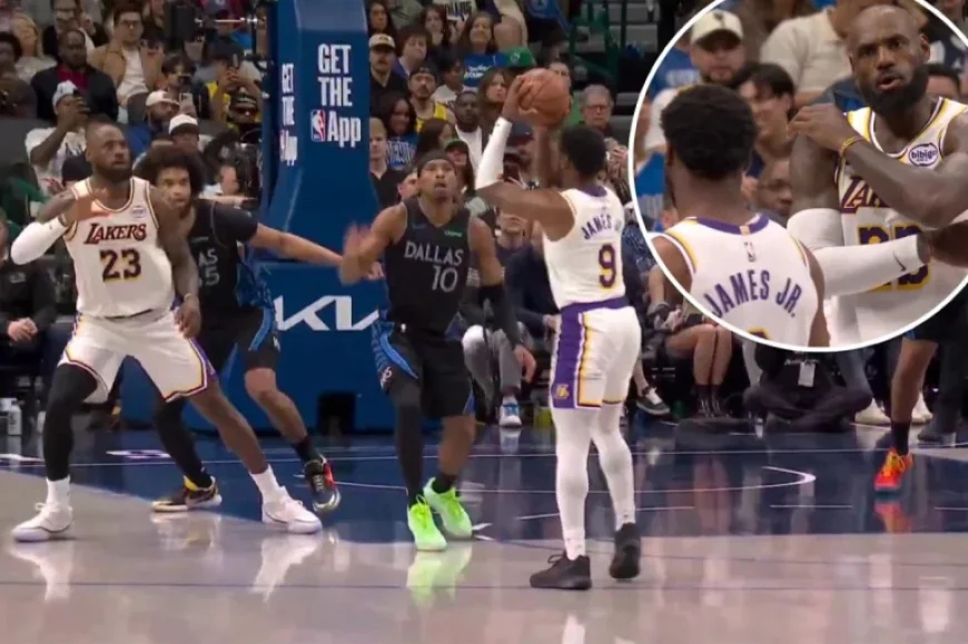 LeBron Criticizes Son Bronny’s Mistake in Lakers’ Defeat to Mavericks