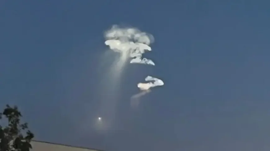 Spacex Falcon 9 Rocket Launch Lights Up the Sky After Sunset