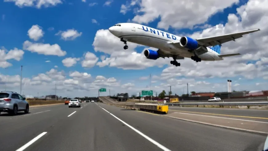 United 777’s Stunning Low Approach Over Newark Highway Captured