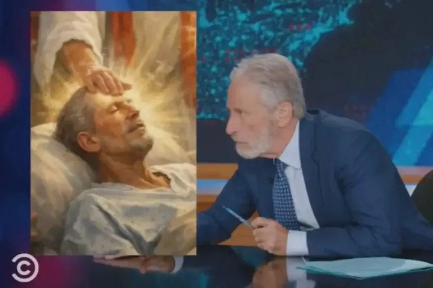 Jon Stewart and Trump’s Jesus Meme Sparks a 3-Word Reaction