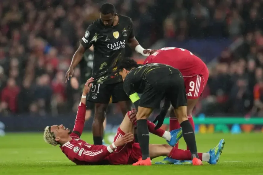Ekitike injury stops Liverpool’s push against PSG in Anfield setback