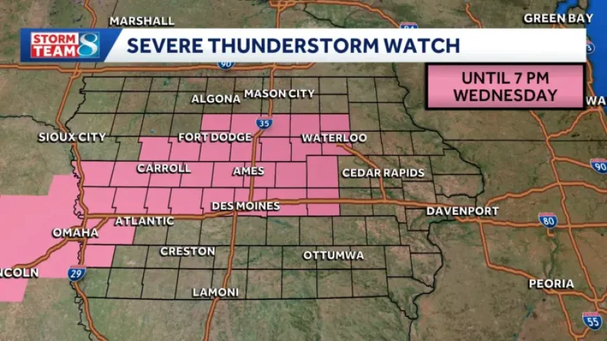 Kcci Radar: Severe storm threat grows over Iowa as hail, wind, and tornado watch continue