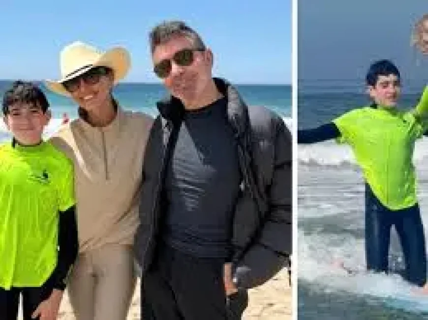 Simon Cowell Son Eric Surfing: 1 rare Malibu glimpse reveals family holiday