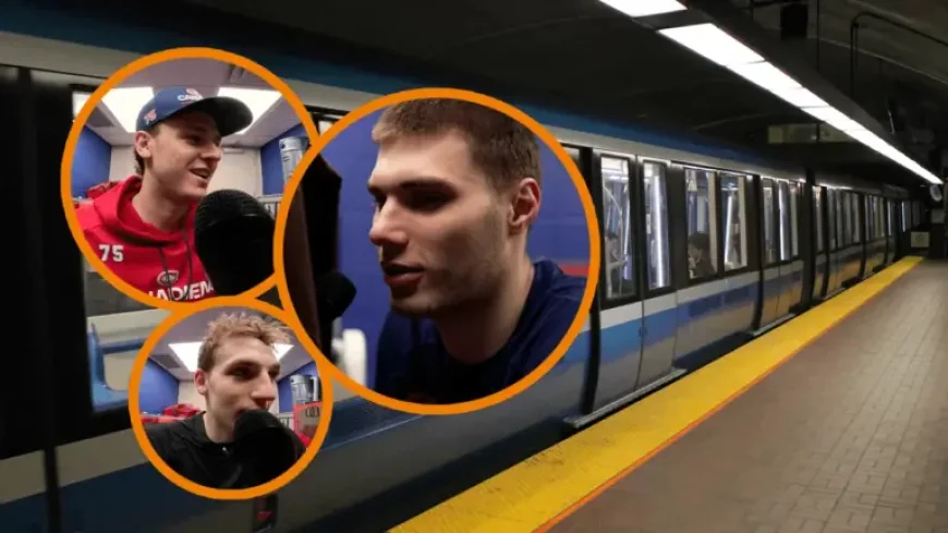 Montreal Canadiens Players turn the metro into part of the playoff ride