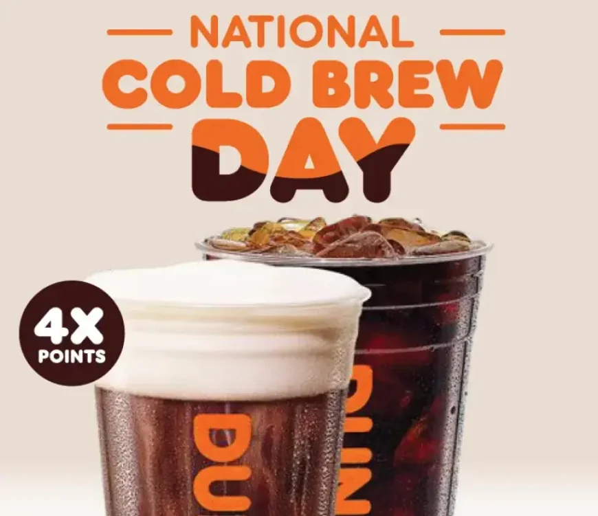 Dunkin Free Coffee: 4X Points Offer Lands on National Cold Brew Day