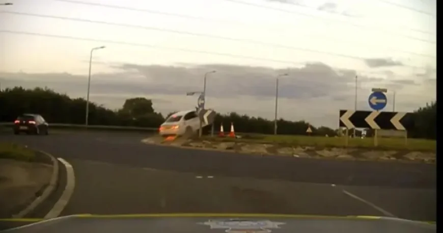Bmw chase at 140mph ends in jail term after roundabout crash