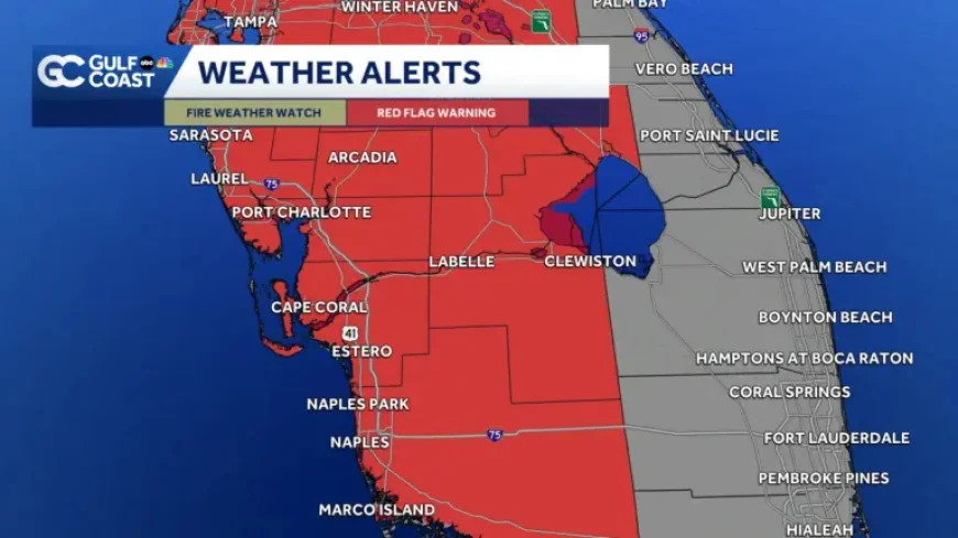 Florida Wildfire Map shows a sharp turn in risk as Wednesday unfolds
