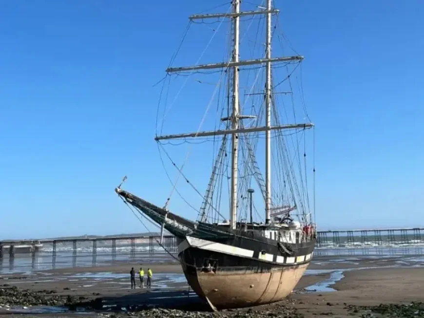 Tall Ship Runs Aground on Ramsey Beach After Strong Winds Snag 1 Vessel