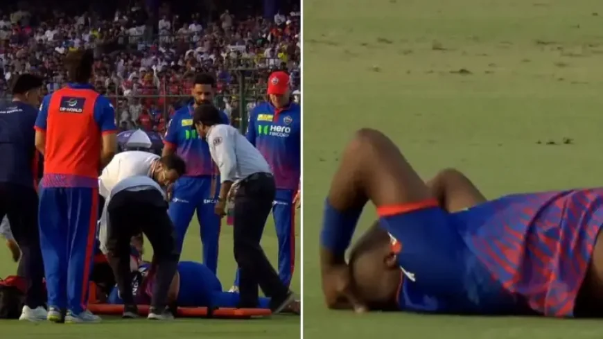 Scary Scenes as Lungi Ngidi Stretchered Off After Head Injury in DC vs PBKS Clash