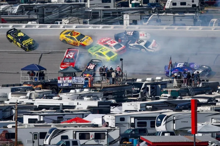 Massive Crash Halts Talladega Cup Race, Wrecking 25 Cars