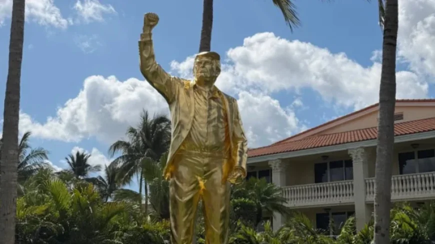 Donald Trump Reveals Lavish Golden Statue Before $20 Million Event