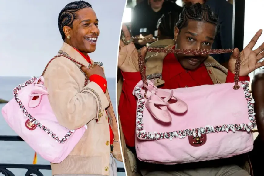 A Ap Rocky Carried Miniature Chanel Shoes For His Daughter at the Chanel cruise show