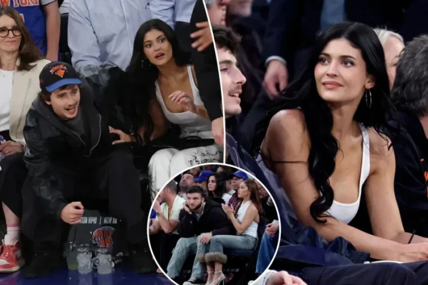 Kylie Jenner and Timothee Chalamet Attend Knicks-Hawks Game 5