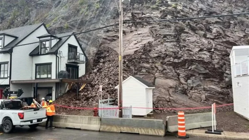Ville de Lévis surveille un Glissement De Terrain près du 4174, rue Saint-Laurent