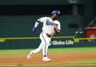 Andrew Mccutchen Makes Right-Field Catch for Texas Rangers