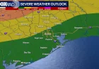 Weather Houston Storms Bring 2/5 Risk Overnight Monday