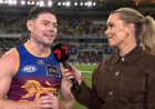 Lachie Neale mocks Carlton comeback with Caroline Wilson angle