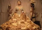 Queen Mercy Atang Turns 500-Loaf Bread Dress Into AMVCA Promo