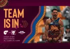 Ty Gallop Returns as Lions Game Today Sends Brisbane to Sydney