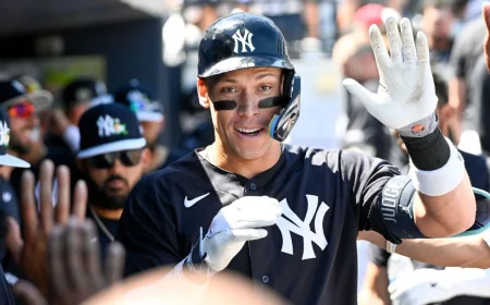 Aaron Judge Debuts Custom Nike Cleats With Penny and Gus Logo