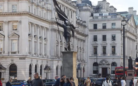 Banksy Statue London Appears in Waterloo Place Overnight