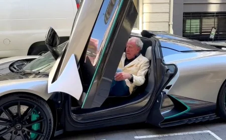 Jeremy Clarkson Spotted in Aston Martin Valhalla on London Street