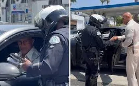 The Rock Pulled Over After Walk of Fame Ceremony in Los Angeles