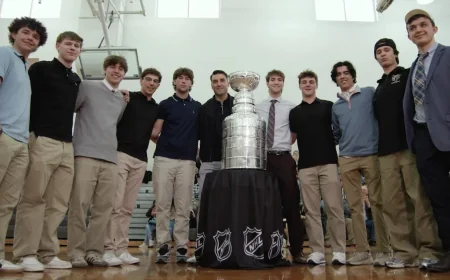 Bergeron Brings Stanley Cup to Blackstone Valley Co-op at Saint Raphael Academy