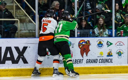 Owen Corkish Leads Raiders Past Tigers 6-3 in Game 5 — Whl Playoffs