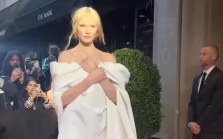 Alex Consani Wears Sheer Gucci Micro Minidress at Pre-Met Gala 2026